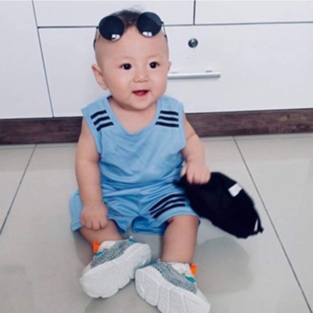 Bộ sát nách bé trai Monmonkid chất cotton thông hơi thoáng mát phù hợp với bé năng động từ 7-20kg