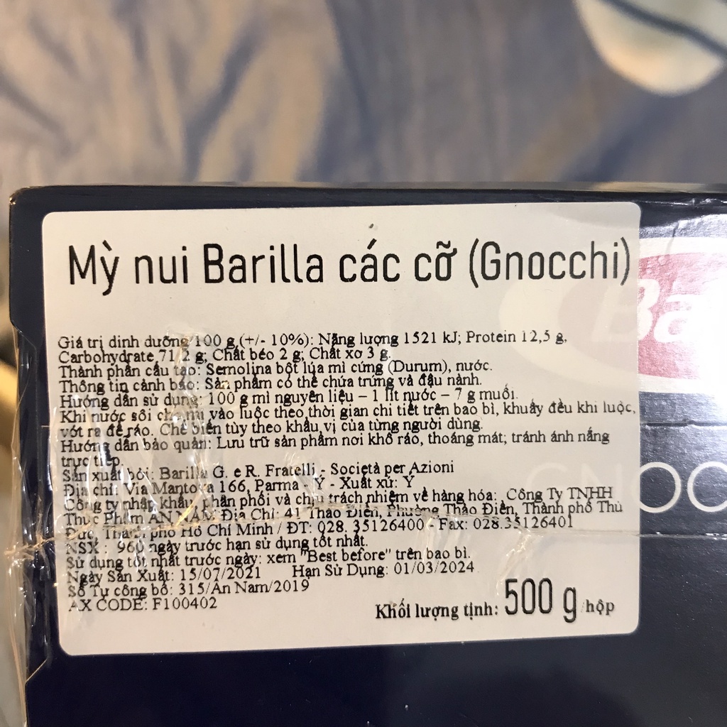 Mì nui Gnocchi 500g