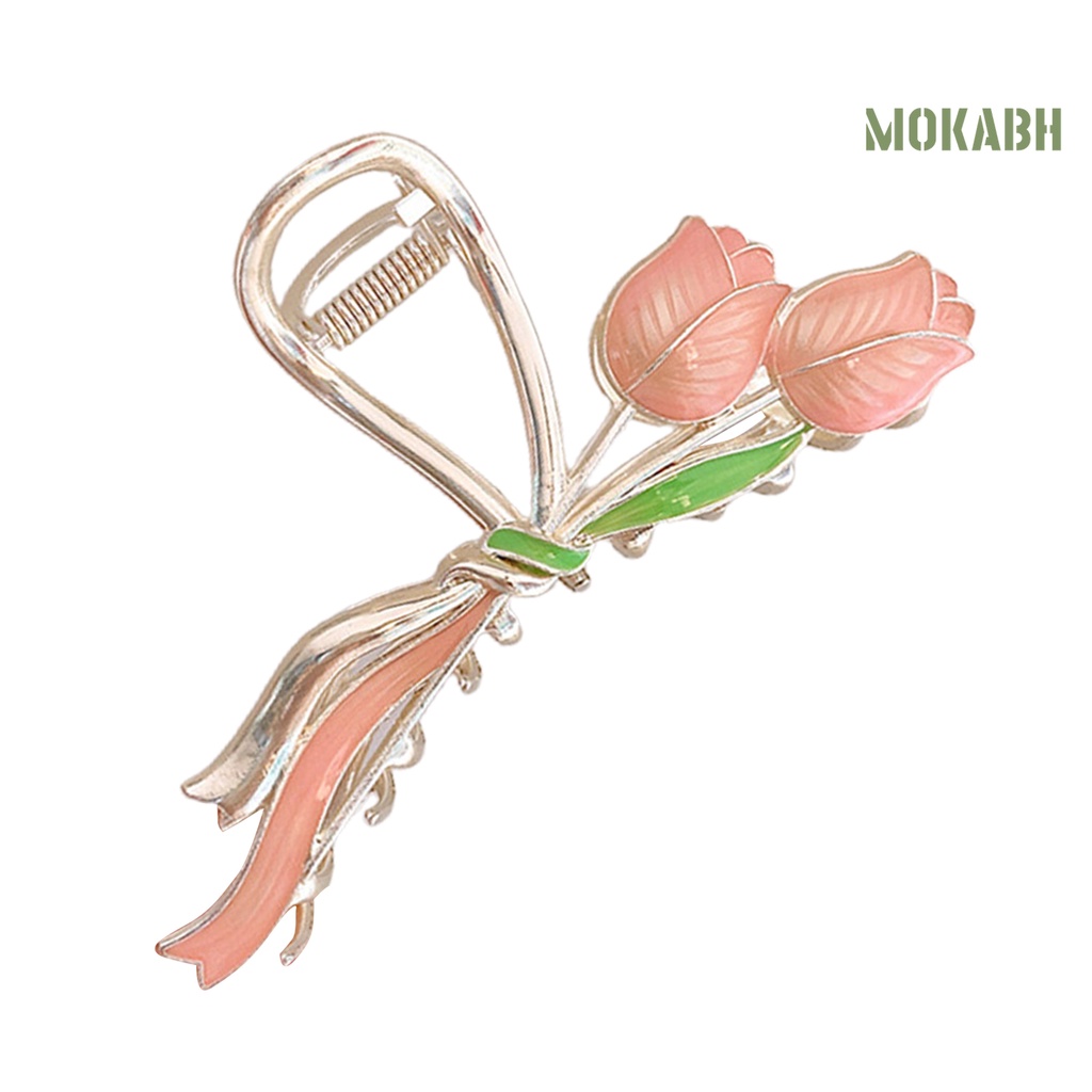< Kẹp Tóc Càng Cua Hoa Tulip Viền Mịn Sang Trọng Cao Cấp Phong Cách Ngọt Ngào Tươi Mới Cho Nữ