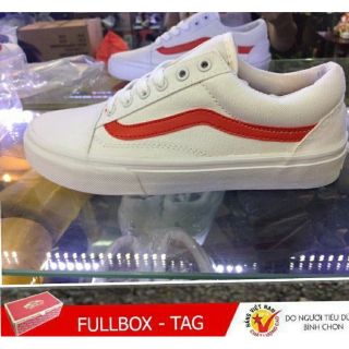 Giày  trắng viền đỏ FULL BOX