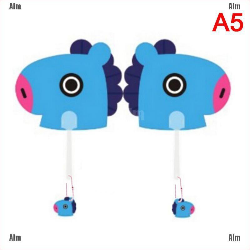 Hàng Nội Địa Trung☆ BTS BT21 Cartoon Hand Held Fan Charm Pendant Round Cute Fan