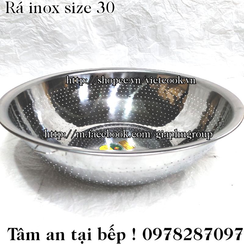 [CHÍNH HÃNG] Rá inox size 30 cm Vietcook loại dầy, rá, rổ inox vo gạo inox cao cấp Vietcook