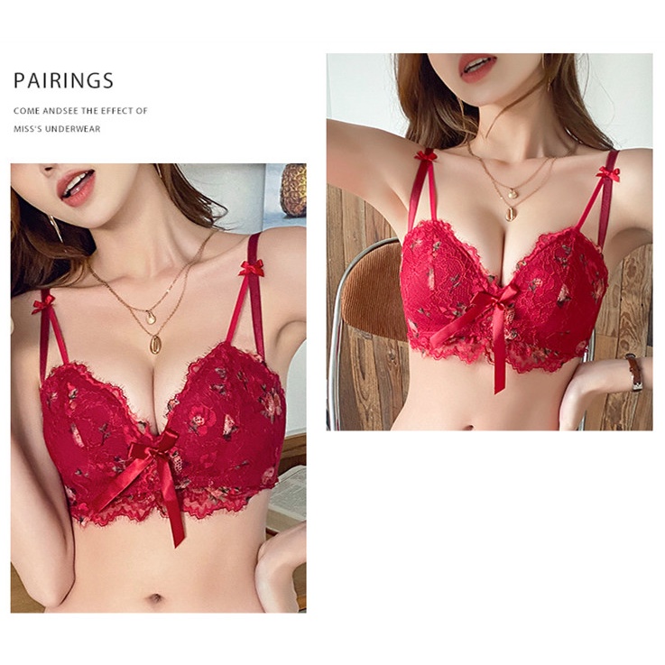 Áo Lót Thêu Hoa Viền Ren Nâng Ngực Thời Trang Cho Nữ