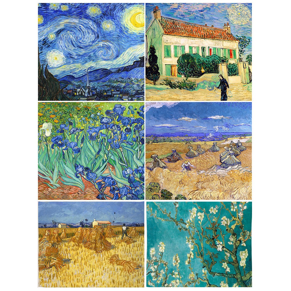 [ĐẸP - SẴN] Vải treo tường Decor phòng hot nhất - tranh phong cảnh Van Gogh (TẶNG kèm 01 bộ móc treo 10k)