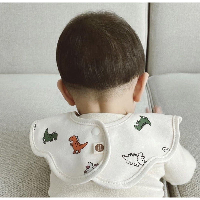 Yếm vải cho bé Vella Bunnie Blossom Hàn Quốc từ 0-4 tuổi, yếm cổ hoa cho bé ăn dặm