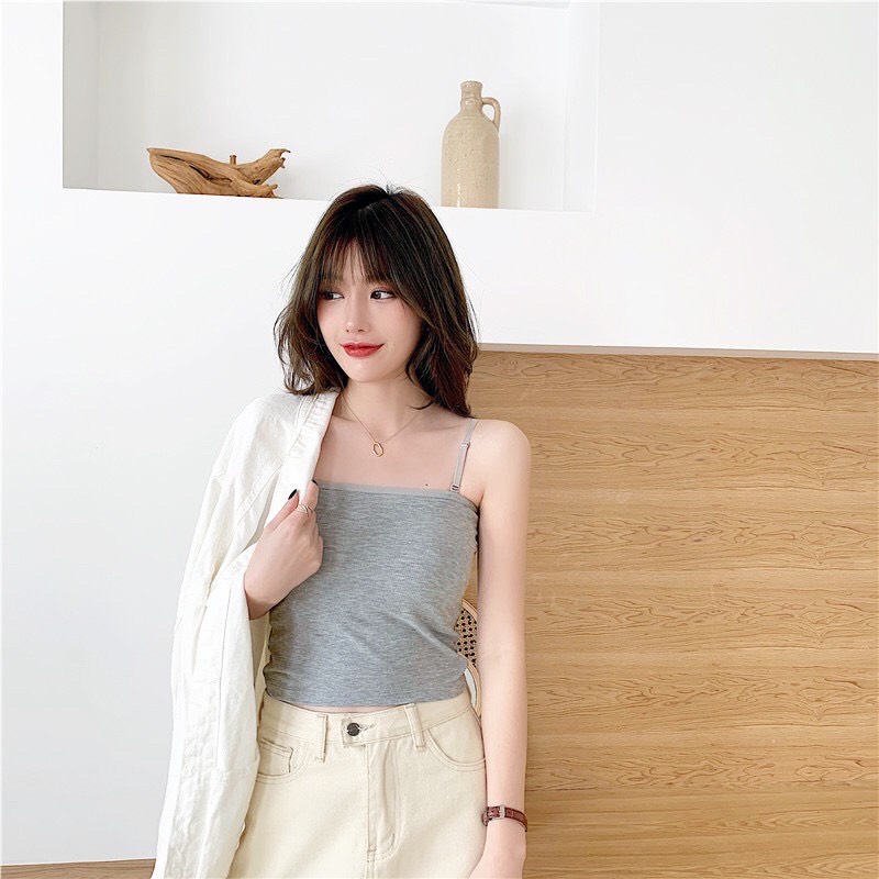 [ Mã giảm giá AOCOC5 giảm 5K]Áo hai dây vải Thun Cotton co giãn tốt, chất đẹp dáng ôm, dây có chốt điều chỉnh | BigBuy360 - bigbuy360.vn
