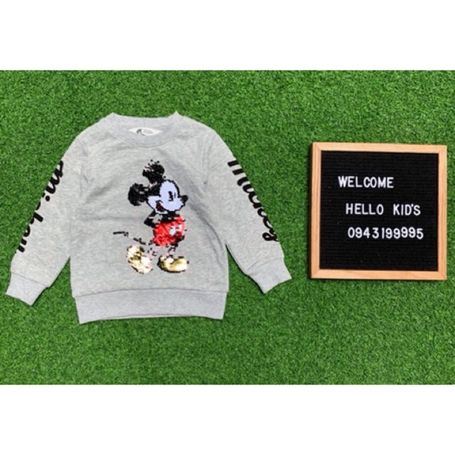 Áo nỉ Mickey sequin 2 mầu