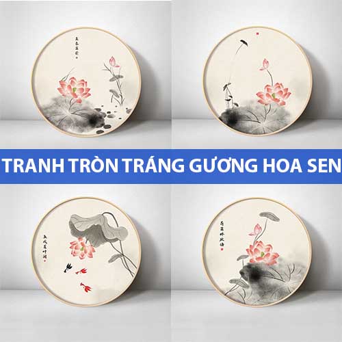 Tranh hoa sen tráng gương cao cấp bộ hàng tuyển chọn loại 1 đang hot nhất trên thì trường BH 5 năm miễn phí đổi trả