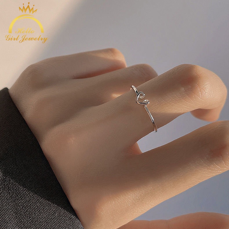 Nhẫn hở Ahellogirl thiết kế đơn giản có thể điều chỉnh kích cỡ
