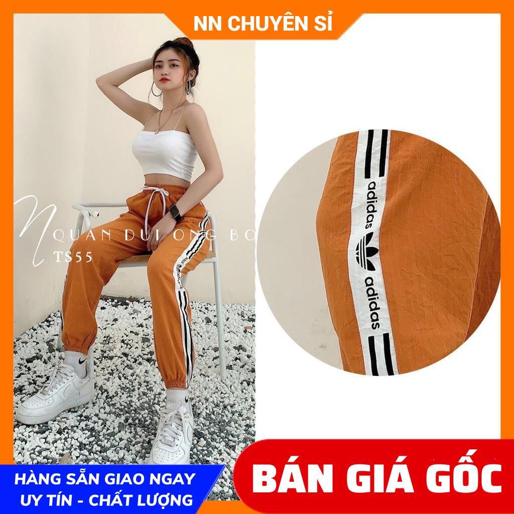 Quần dài nữ mặc đi chơi  ,Quần Thun Nam Nữ Jogger Bo Gấu Thể Thao adidas Chất Thun freesize dưới 60kg