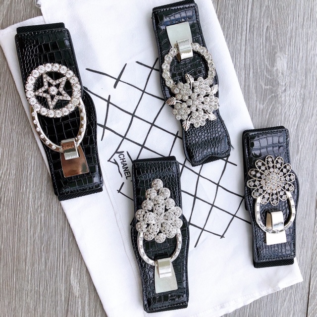 Đai nịt váy vân cá sấu đính đá sang nhất | BigBuy360 - bigbuy360.vn