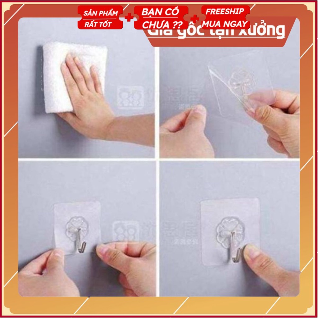 Sẵn hàng combo 300 móc dán trong cường lực .