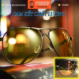Kính mát nam nữ cao cấp POSHOP tròng phân cực uv400 gọng kim loại thời trang P8503