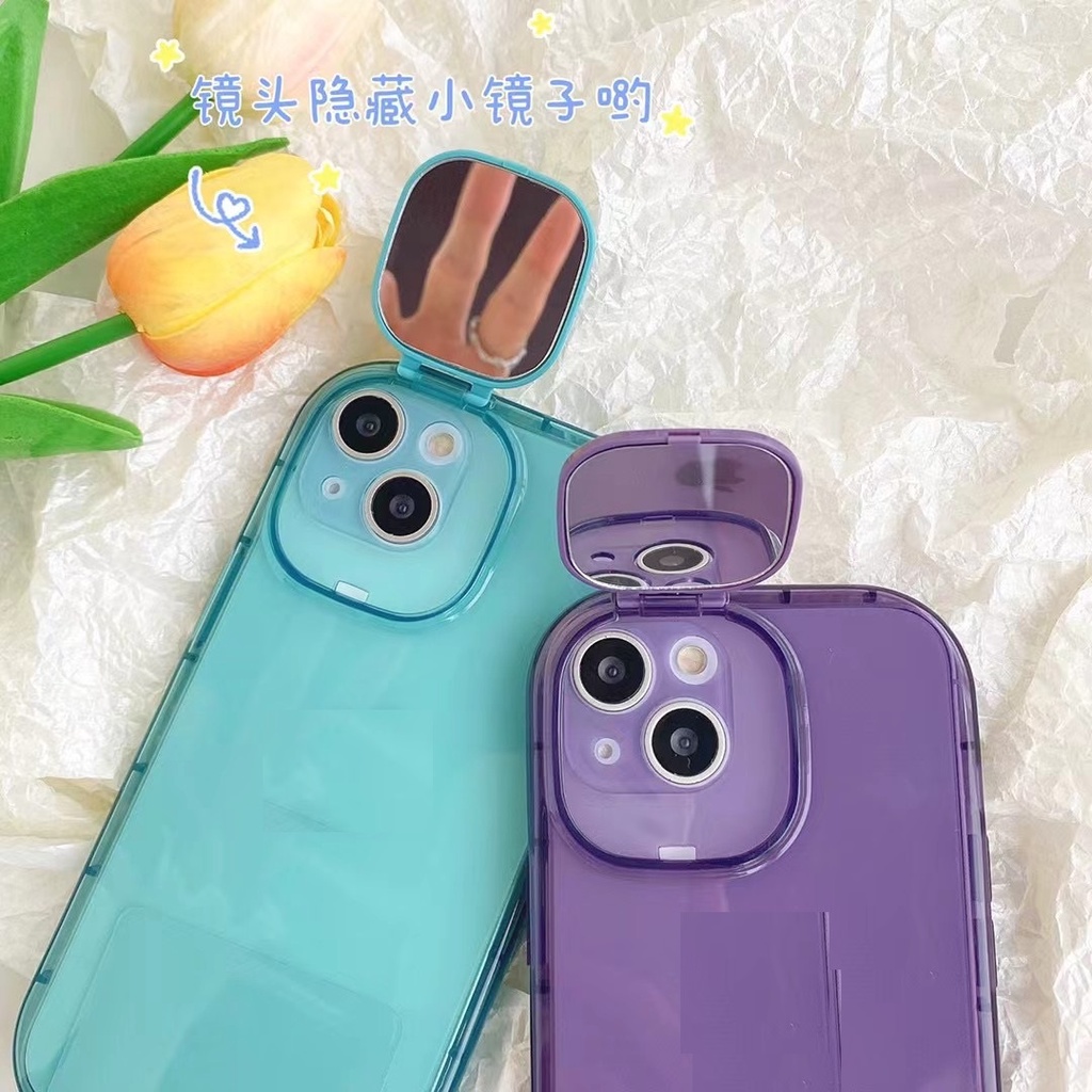 Ốp Điện Thoại Mềm Mặt Gương Màu Trơn Có Dây Đeo Tay Cho Iphone 12 pro max 11 pro max xs max xr x 13proamx plus