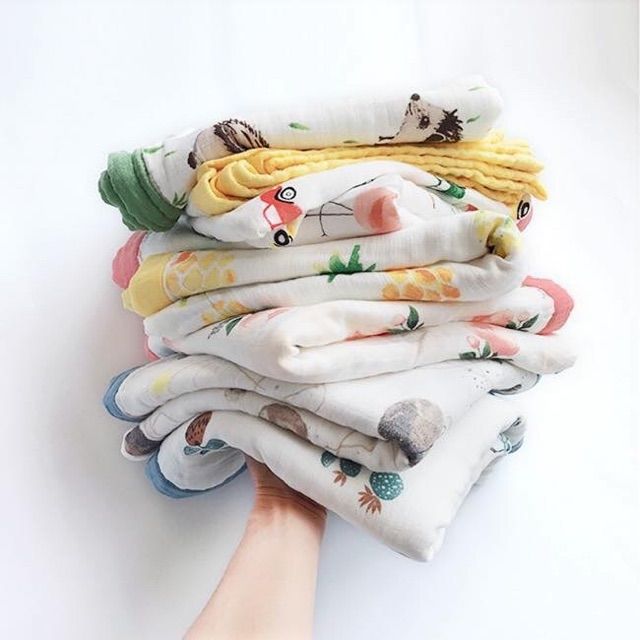 Chăn Xô Sợi Tre Cao Cấp Bo Viền 4 Lớp Xuất Nhật 110x120cm