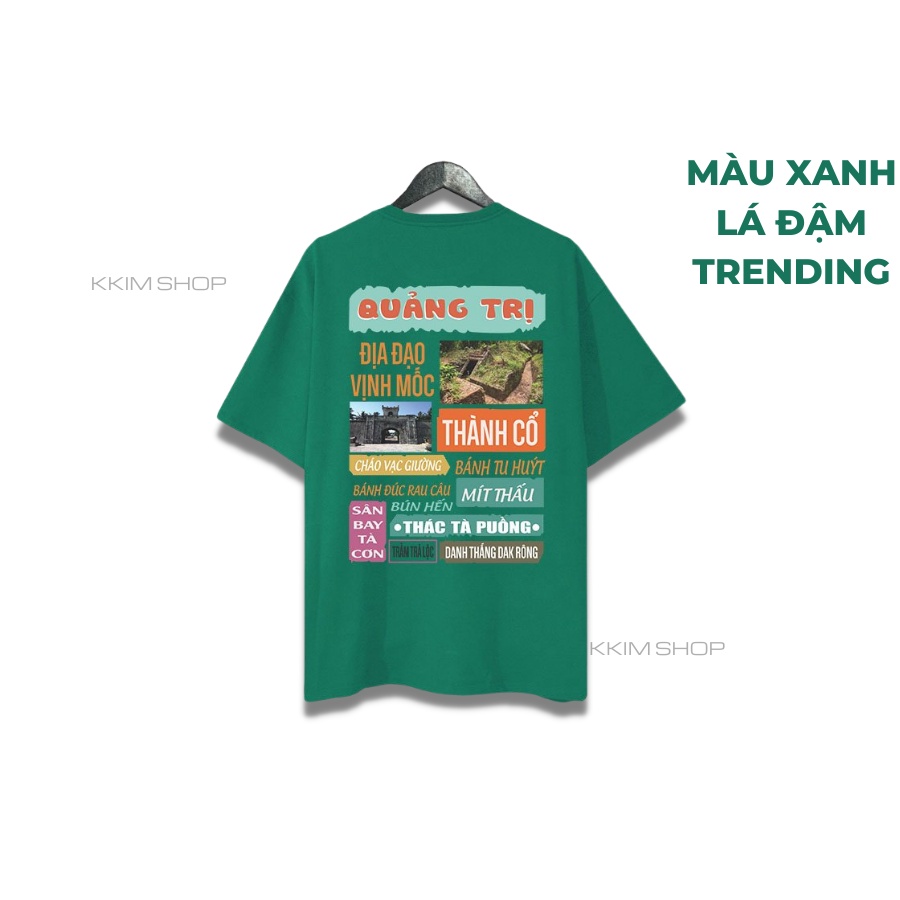 Áo thun tay lỡ QUANG TRI, Áo phông 63 tỉnh thành Form rộng oversize, chất liệu Cotton KKIMSHOP