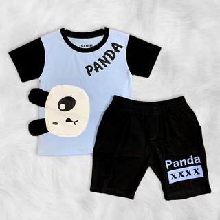 Đồ bộ thun bé trai Panda đáng yêu cho bé 6 tháng – 3 tuổi