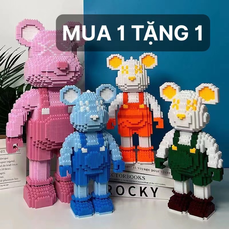Đồ chơi xếp hình lắp ráp nanoblock mô hình gấu bearbrick quà lưu niệm trang trí decor cá tính