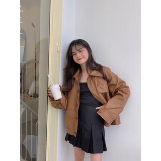 ÁO KHOÁC DA CỔ BẺ JB112 LOLLIE STUDIO