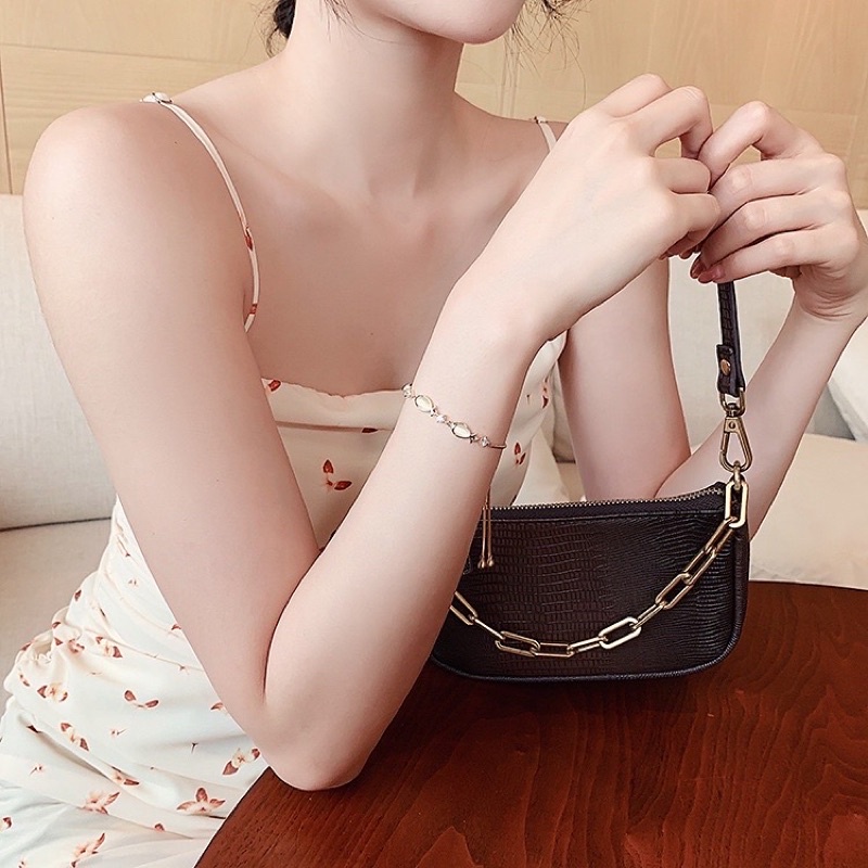 Vòng tay nữ, lắc tay đá opal dây rút Nàng Thơ Accessories