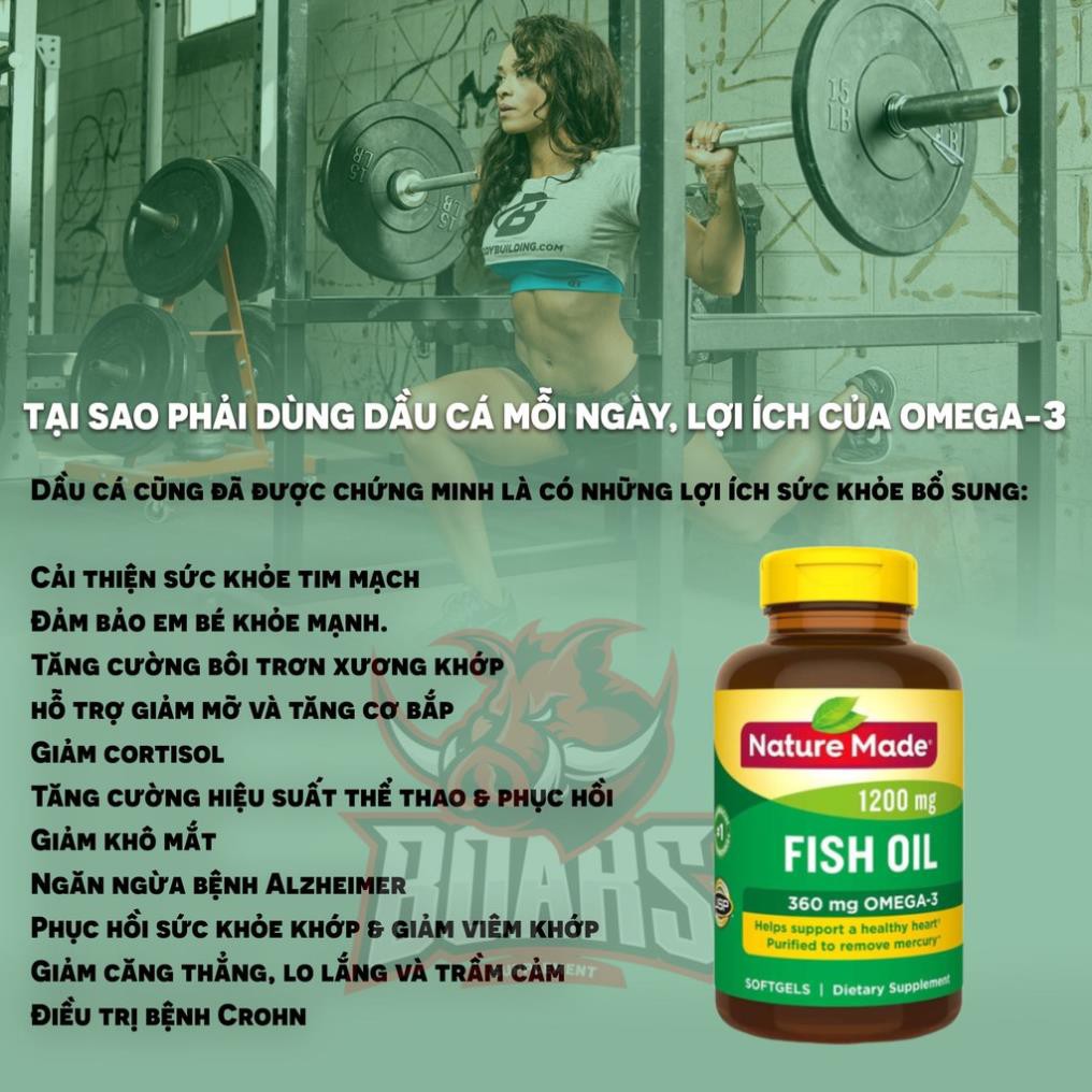 NATURE MADE OMEGA 3 1200MG - DẦU CÁ CHẤT LƯỢNG CAO (200 VIÊN)