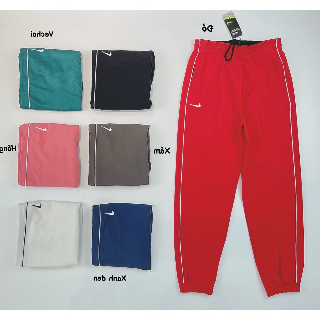 Quần Dài Jogger Thể Thao Nữ Sọc Trắng 2 Bên, Túi Khoá Kéo Xịn Xò