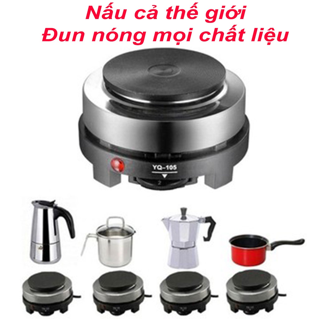 Bếp điện mini 500W không kén nồi dùng để đun sôi cà phê và hâm thức ăn - Bảo hành 12 tháng