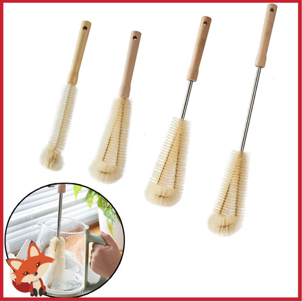 Cọ Rửa Chai Lọ Thủy Tinh Có Tay Cầm Gỗ Đa Năng Có Thể Tái Sử Dụng