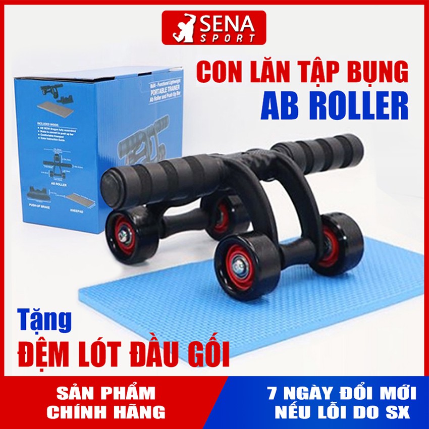 CON LĂN TẬP BỤNG 4 BÁNH CAO CẤP AB ROLLER, HỖ TRỢ TẬP LUYỆN CHO VÒNG EO 6 MÚI