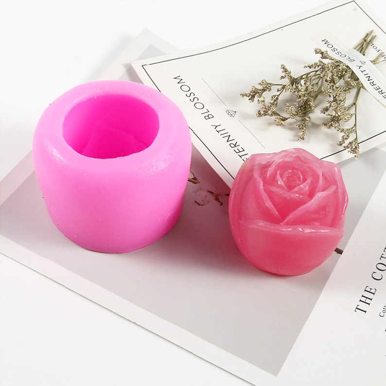 Khuôn silicon hình hoa hồng 3D làm đá trang trí đồ uống