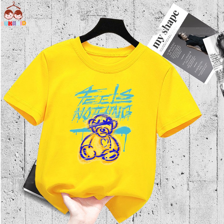 Áo thun hình gấu nati Bé trai và gái.áo cho bé từ 6kg-30kg.AL55.