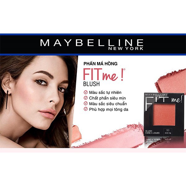 Phấn Má Hồng Mịn Lì Chuẩn Màu Maybelline Fit Me