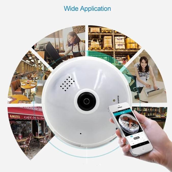 Camera Ip Wifi Không Dây Xoay 360 Độ Hình Bóng Đèn Cá