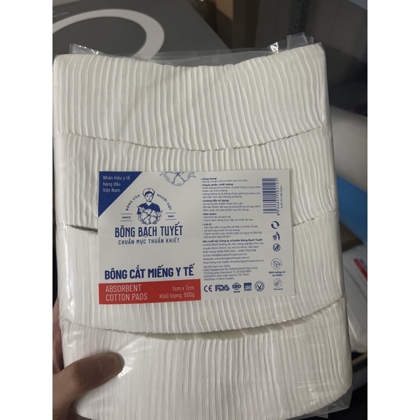 Bông Bạch Tuyết Vuông 7x7cm Bông Y Tế Cắt Sẵn DCPX