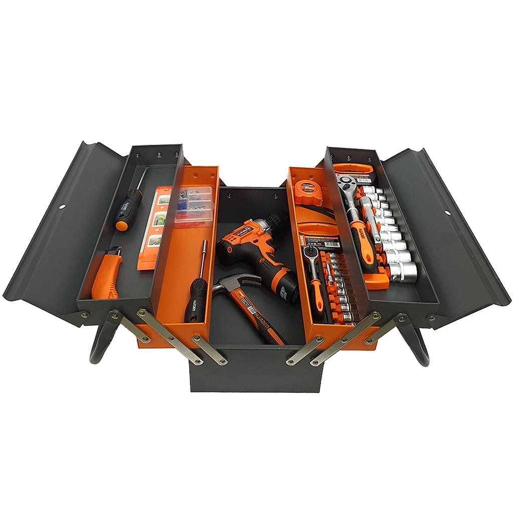 Hộp Đựng Dụng Cụ, Hộp Đựng Đồ Nghề Đa Năng Cỡ Lớn Thép Cao Cấp 3 Tầng 4 Khay 2 Tay Cầm - Có Sức Chịu Tải Lớn