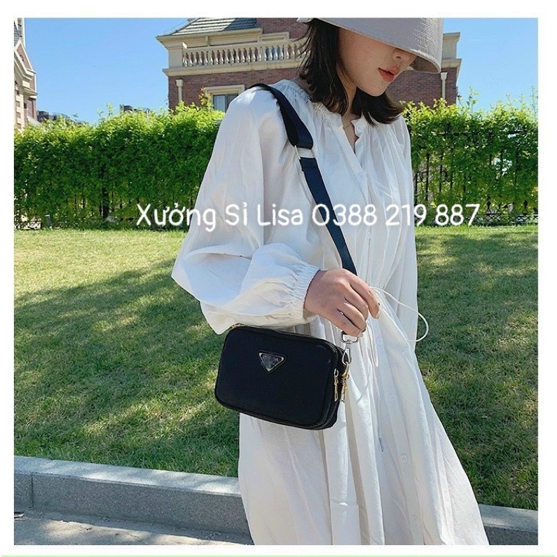 Túi Đeo Chéo Nữ Đẹp 3 Ngăn Vải Dù Pra Tiện Dụng - MS332