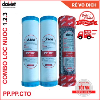 Combo Lõi Lọc Nước 1,2,3 - Đại Việt, Dùng Cho Máy Lọc Makano, Dakiosan, Sunhouse,Kangaoo, Karofi.... Điện Máy Tốt VN