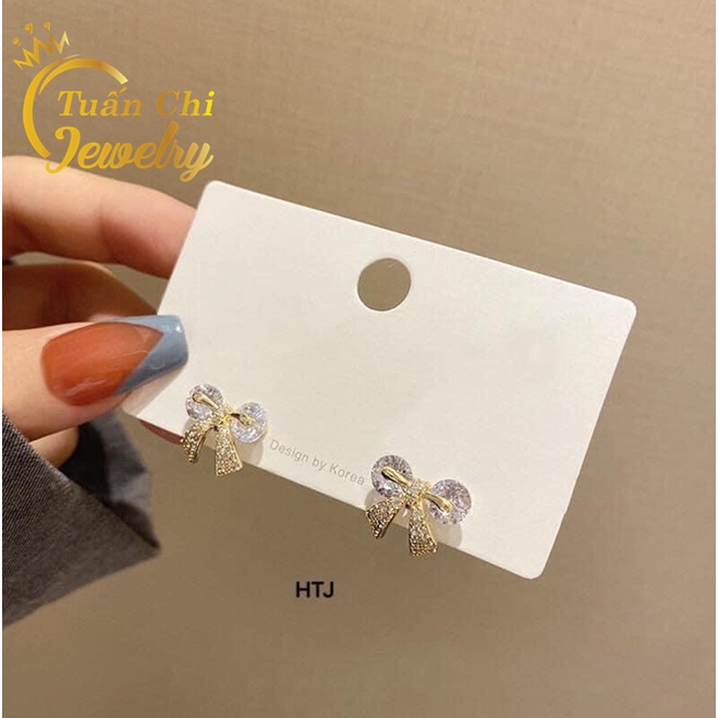 DEAL HOT Bông Tai Nữ- Khuyên Tai Bạc Xi Vàng Bền Đẹp, Mẫu Mới Cực Xinh
