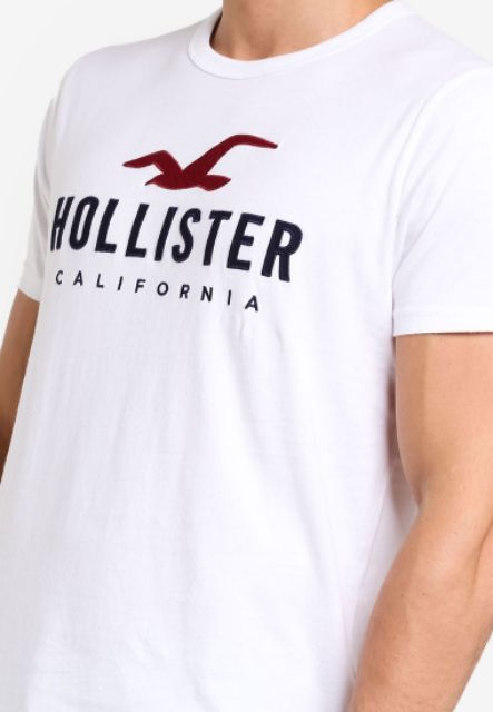 Áo thun logo thêu Hollister