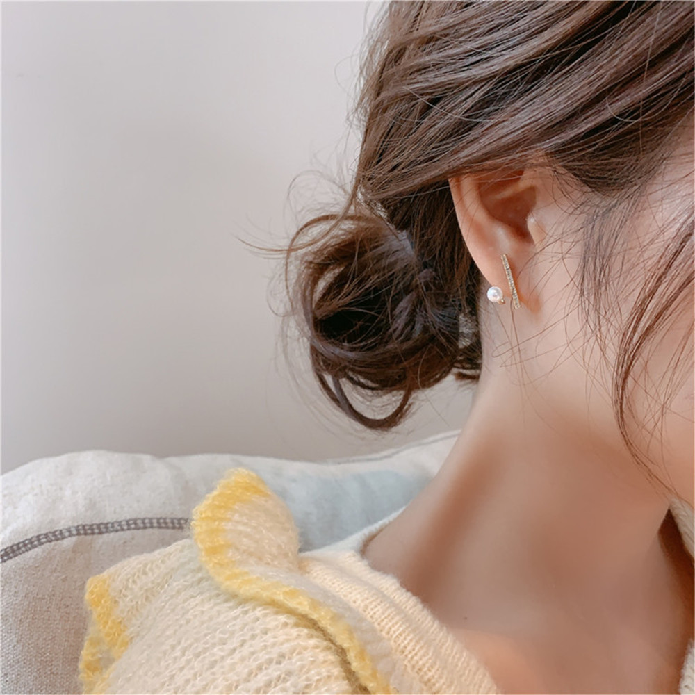 Hoa Tai Ngọc Trai Đơn Giản S925 Cho Nữ Yanqueens Trang sứ Quà tặng