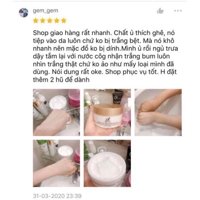 Ủ TRẮNG BODY TINH THỂ NƯỚC CHÍNH HÃNG A COSMETICS