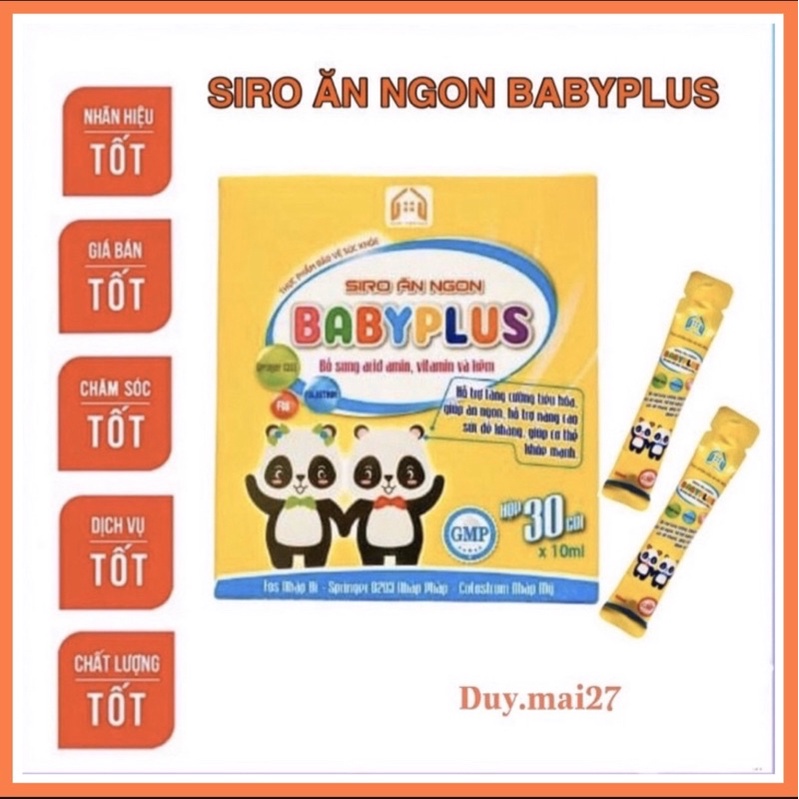 BABYPLUS - Siro Ăn Ngon, Giúp Bé Hết Biếng Ăn, Tăng Đề Kháng, Tiêu Hoá Tốt, Ngừa Táo Bón