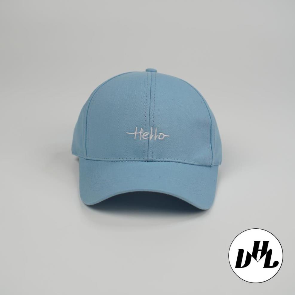 Nón kết, mũ lưỡi trai thêu chữ HELLO vải NHUNG phong cách Ulzzang form unisex nam nữ (Ảnh thật)
