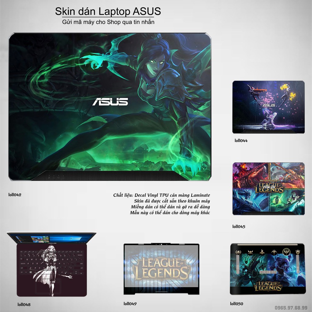 Skin dán Laptop Asus in hình Liên Minh Huyền Thoại nhiều mẫu 6 (inbox mã máy cho Shop)