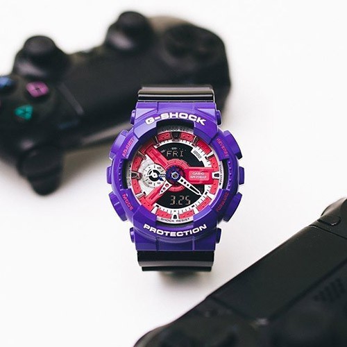 Đồng hồ nam Casio G Shock GA-110NC-6ADR Dây Nhựa Màu Đen - Viền Mặt Màu Tím - Chống