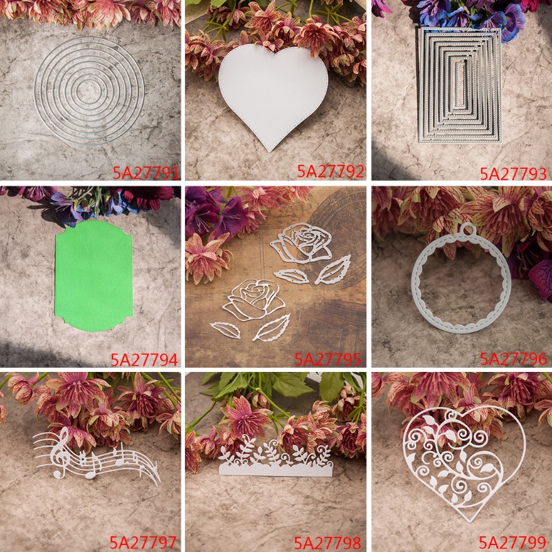Khuôn Cắt Giấy Làm Từ Kim Loại Hình Trái Tim Trang Trí Scrapbook