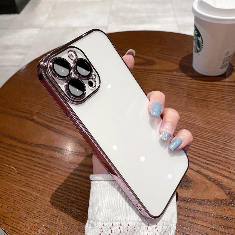 Ốp Điện Thoại Tổng Hợp 3D Trong Suốt Mạ Điện Chống Bụi Cho iPhone 12 12Pro 12Promax 13 13Pro 13Promax