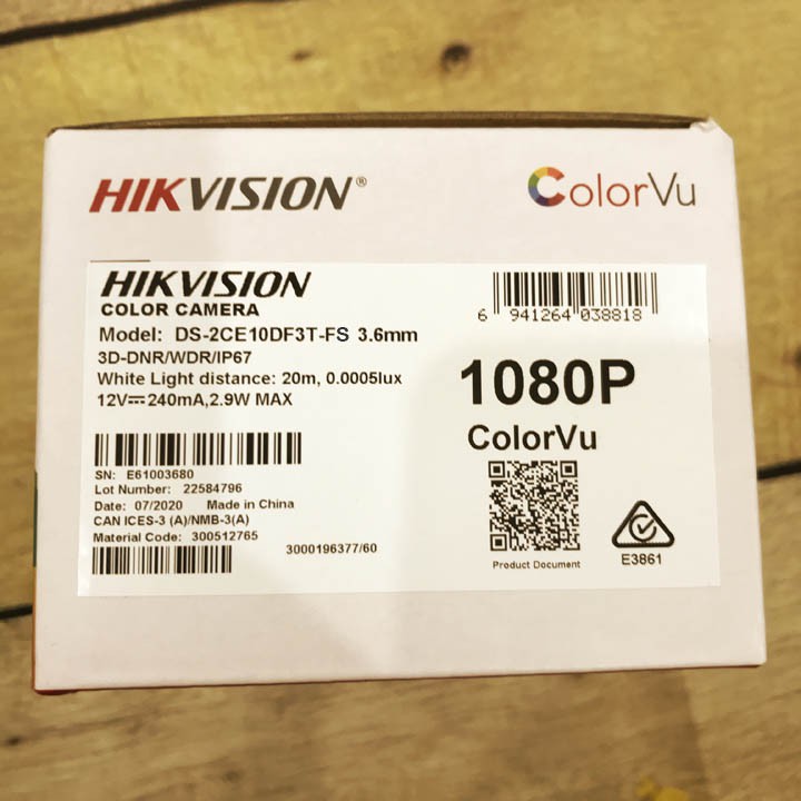 Camera có màu ban đêm tích hợp mic thu âm 2MP Hikvision DS-2CE10DF3T-FS thân trụ, chống ngược sáng thực 130Db