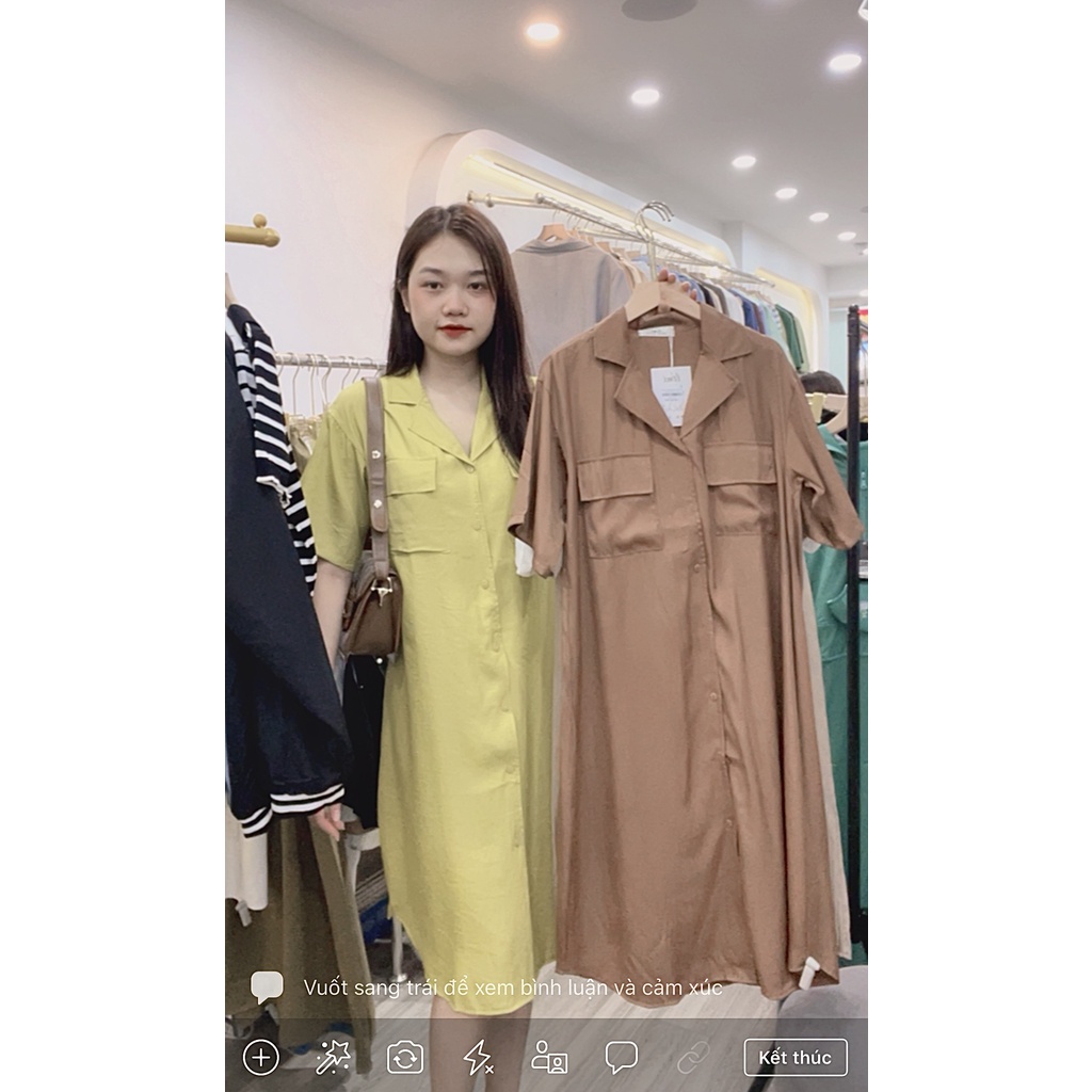 Váy sơ mi cổ vest