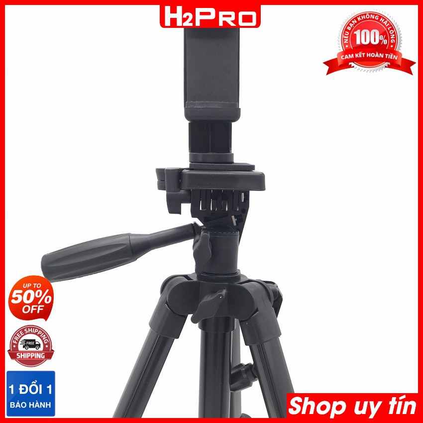 Chân Máy Ảnh, Điện Thoại Tripod 3388 Điều Khiển Từ Xa, Cao 1.4M, Khung Nhôm Chắc Chắn, Chụp Ảnh, Quay Video-H2pro Tech